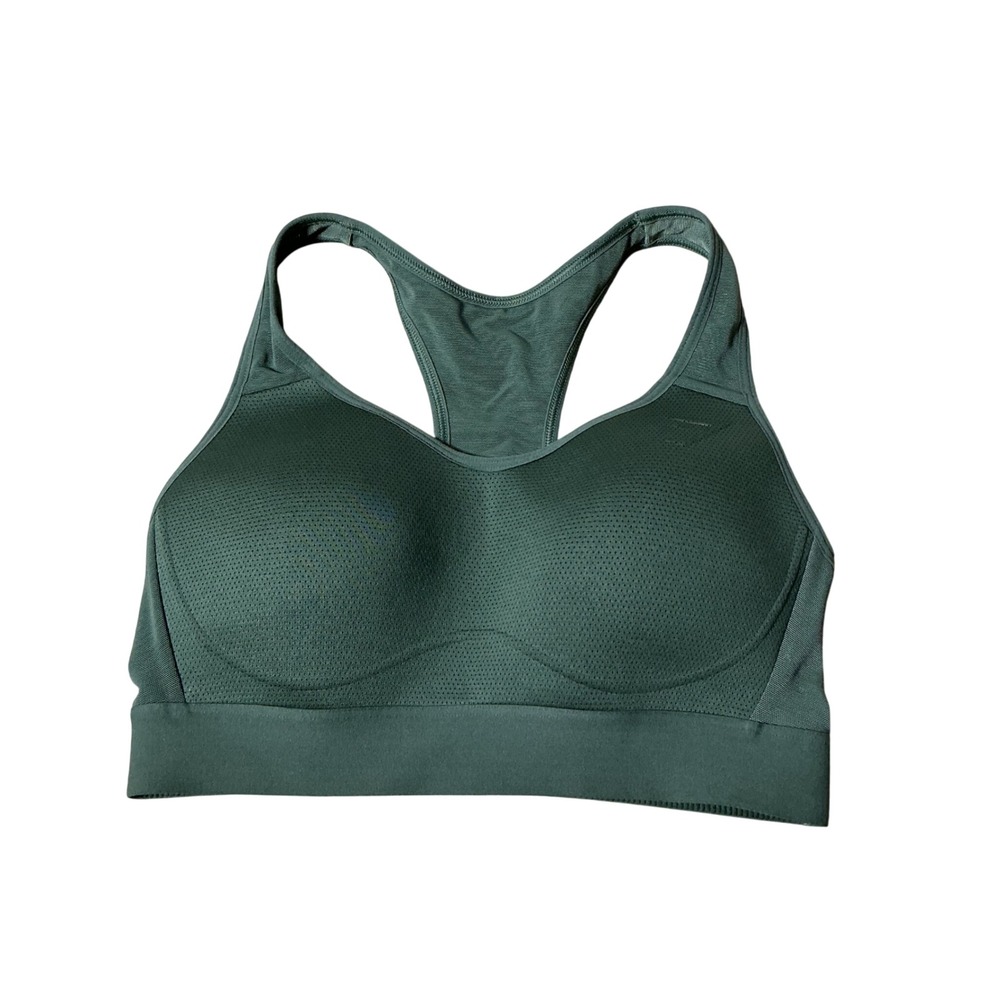 Gymshark High Support Racerback Sports Bra Womens S Green Mesh Padded Athletic